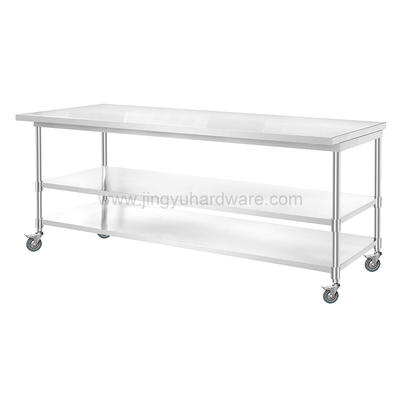 Custom Stainless Steel Table With Casters Work Table WT-PL